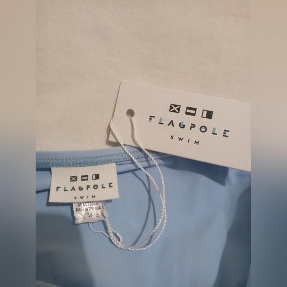 Flagpole Swim Light Blue Bikini Bottom, Size- Medium - Picture 3 of 4